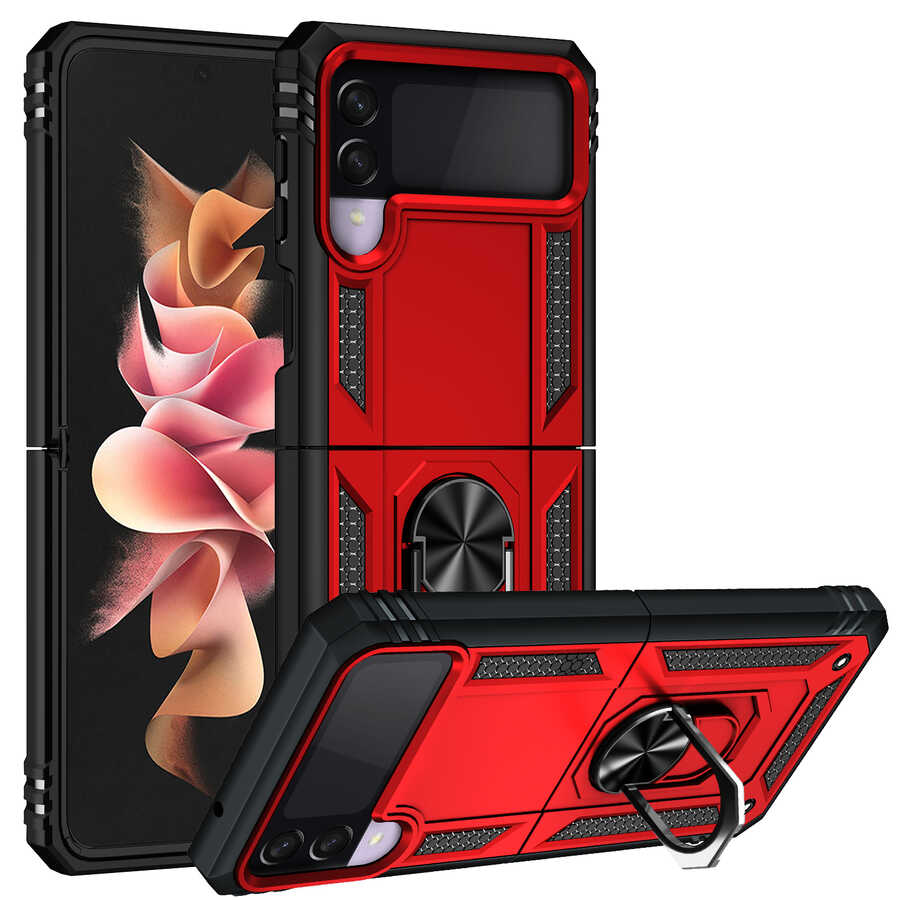 Galaxy Z Flip 3 Kılıf NXXA Vega Kapak-Kırmızı