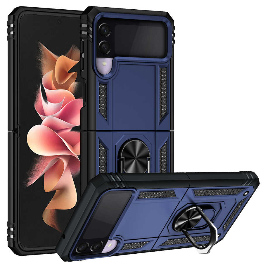 Galaxy Z Flip 3 Kılıf NXXA Vega Kapak-Mavi