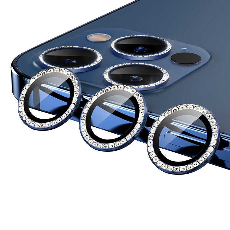 iPhone 12 Pro Uyumlu NXXA CL-06 Kamera Lens Koruyucu-Mavi