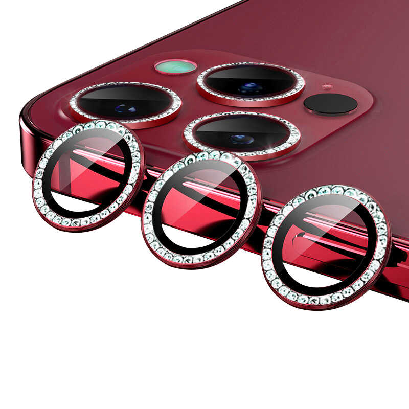 iPhone 11 Pro Uyumlu NXXA CL-06 Kamera Lens Koruyucu-Kırmızı