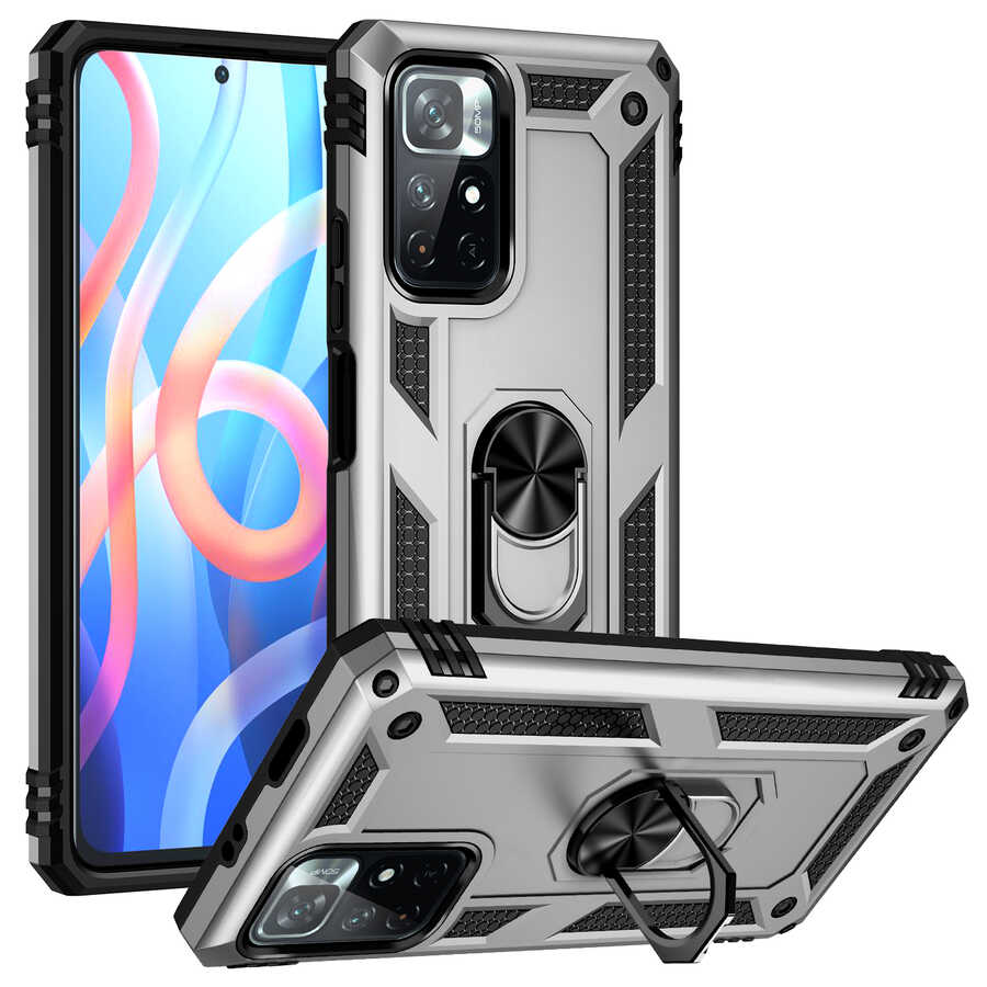 Xiaomi Redmi Note 11T 5G Kılıf NXXA Vega Kapak-Gri