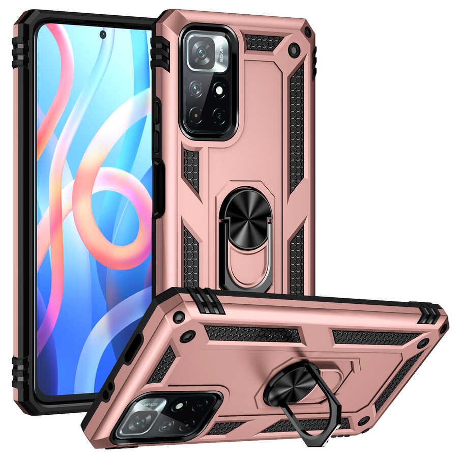Xiaomi Redmi Note 11T 5G Kılıf NXXA Vega Kapak-Rose Gold