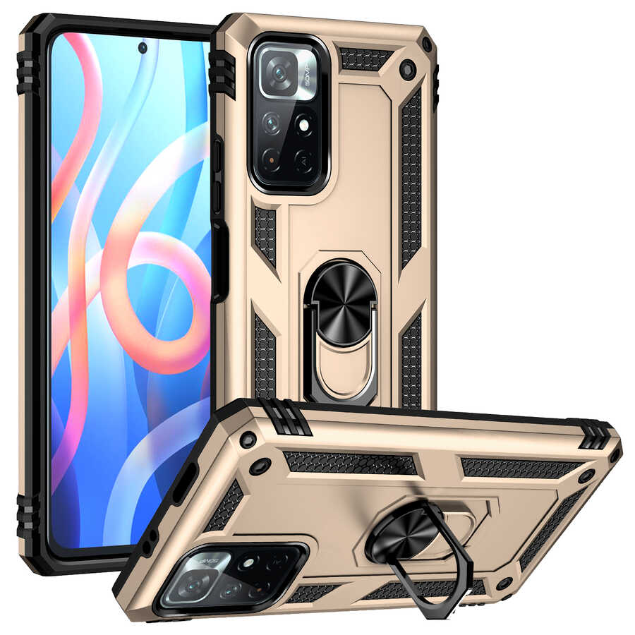Xiaomi Redmi Note 11T 5G Kılıf NXXA Vega Kapak-Gold