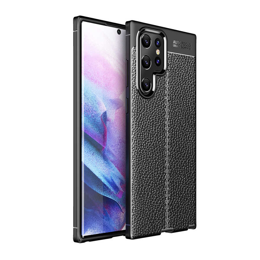 Galaxy S22 Ultra Kılıf NXXA Niss Silikon Kapak-Siyah