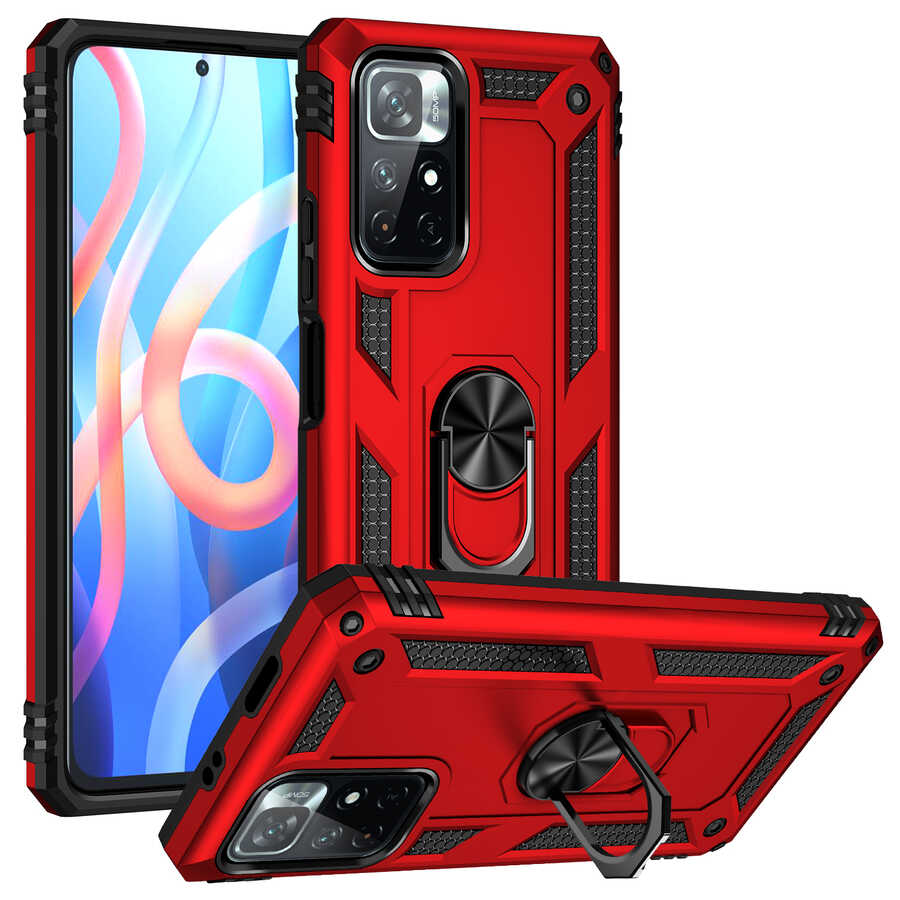 Xiaomi Poco M4 Pro 5G Kılıf NXXA Vega Kapak-Kırmızı