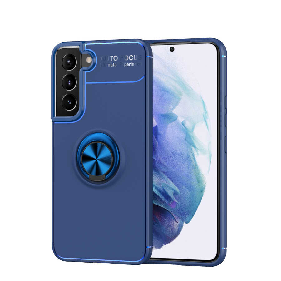 Galaxy S22 Kılıf NXXA Ravel Silikon Kapak-Mavi