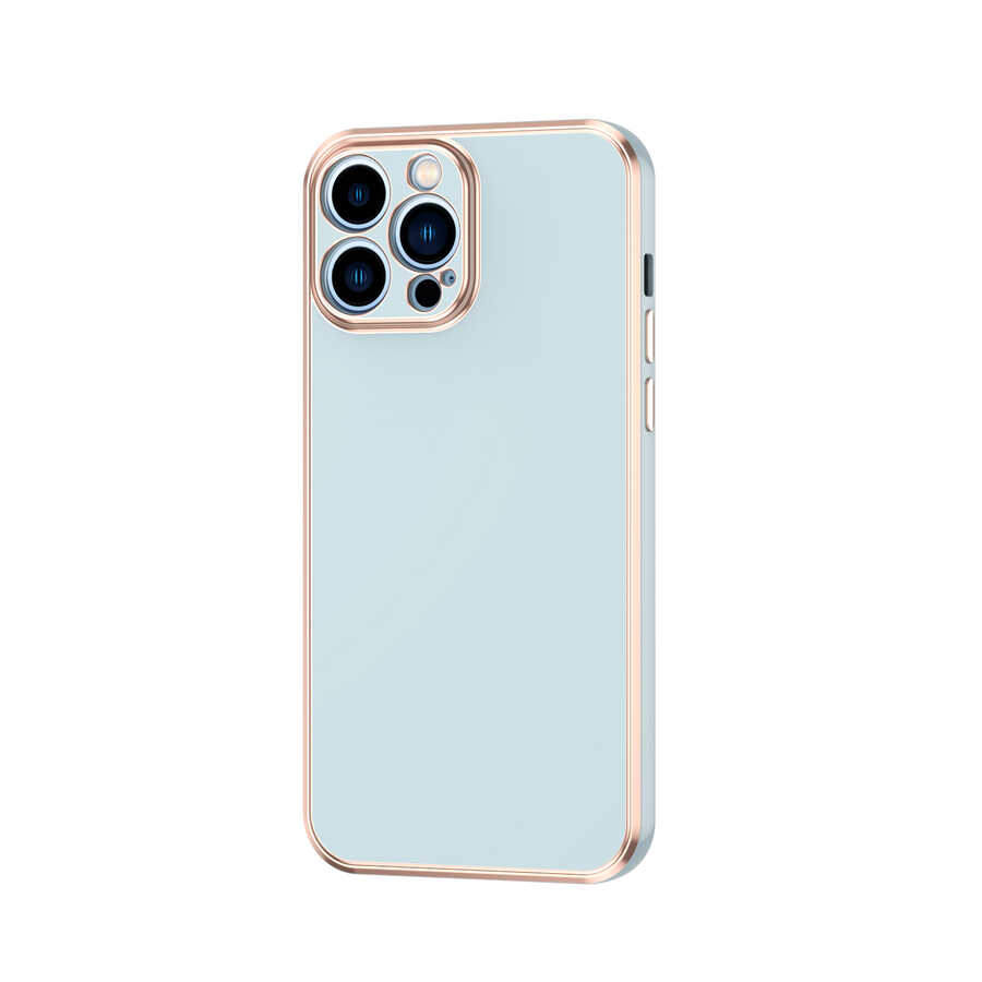 iPhone 12 Pro Max Uyumlu NXXA Bark Kapak-Mavi Açık