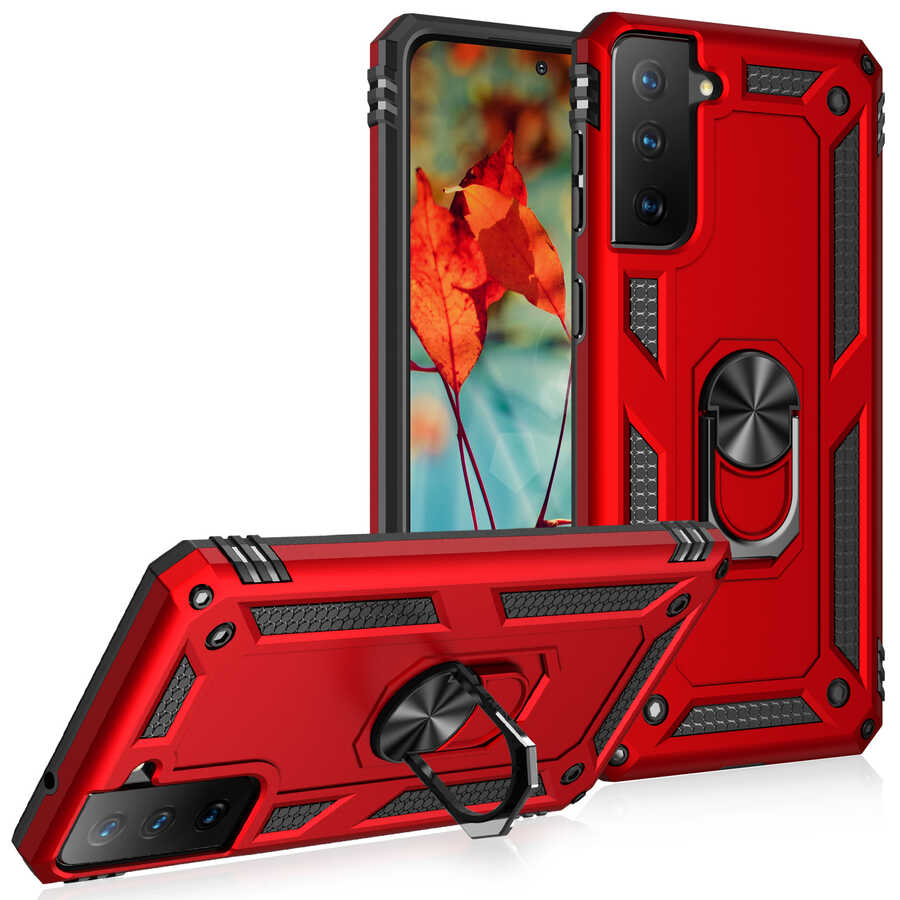 Galaxy S21 FE Kılıf NXXA Vega Kapak-Kırmızı