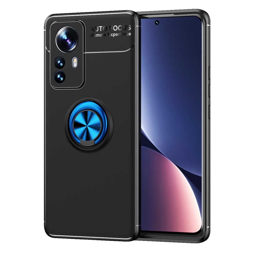 Xiaomi Mi 12 Kılıf NXXA Ravel Silikon Kapak-Siyah-Mavi