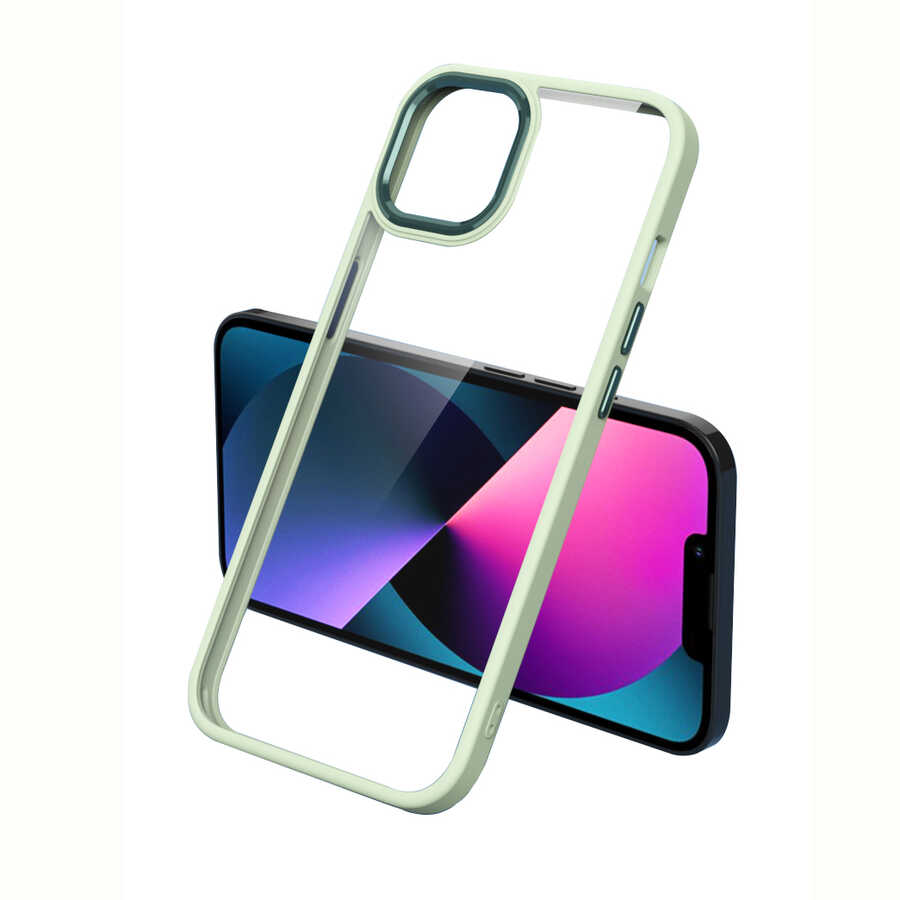 iPhone 13 Kılıf NXXA Krom Kapak-Açık Yeşil