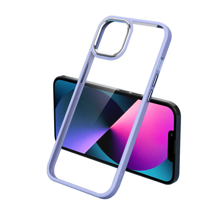 iPhone 13 Uyumlu NXXA Krom Kapak-Lila