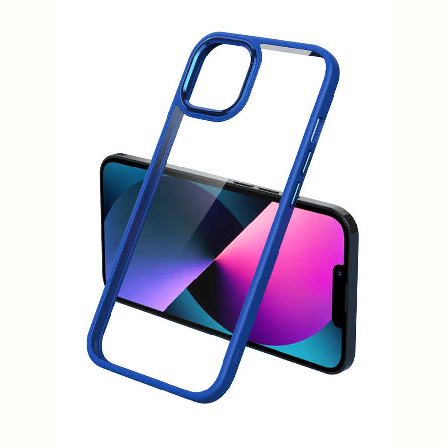 iPhone 13 Pro Uyumlu NXXA Krom Kapak-Lacivert