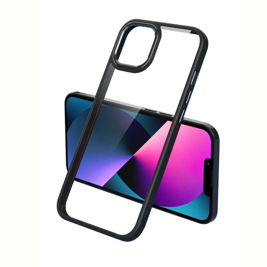 iPhone 13 Pro Max Kılıf NXXA Krom Kapak-Siyah
