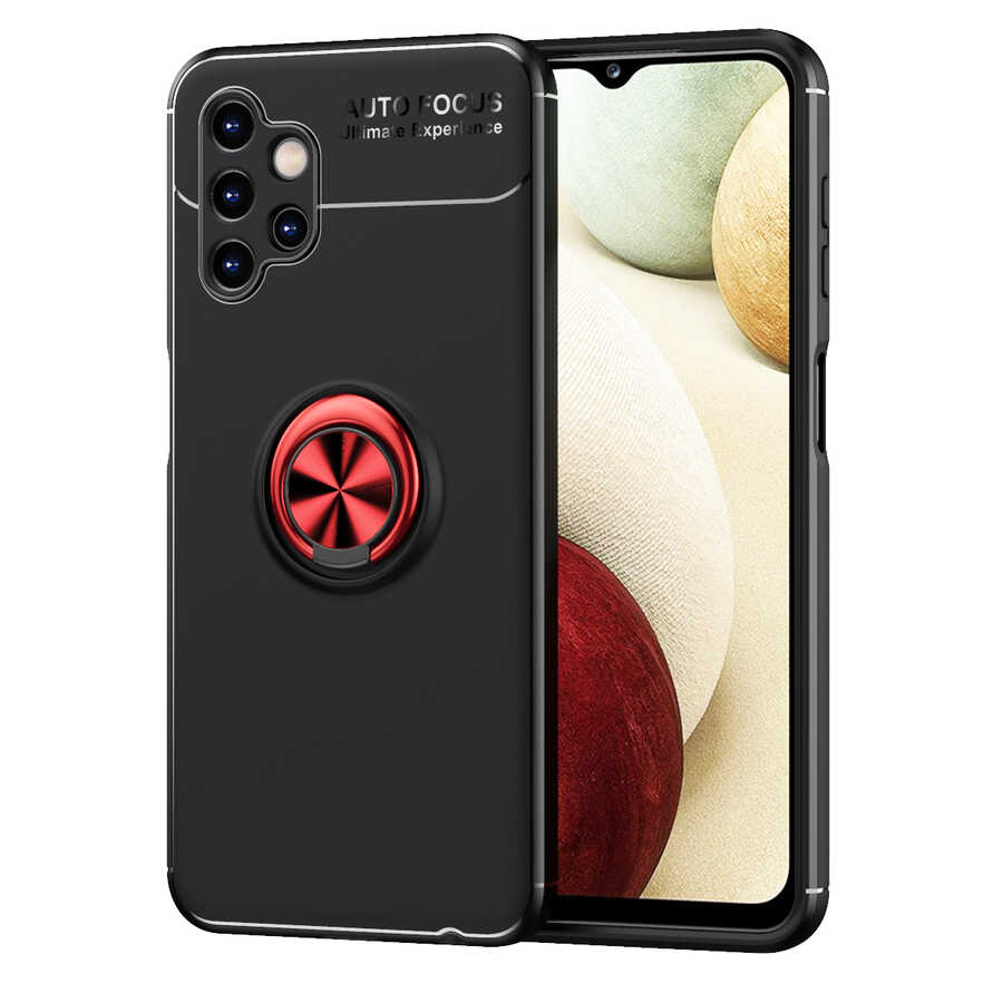 Galaxy A13 4G Kılıf NXXA Ravel Silikon Kapak-Siyah-Kırmızı