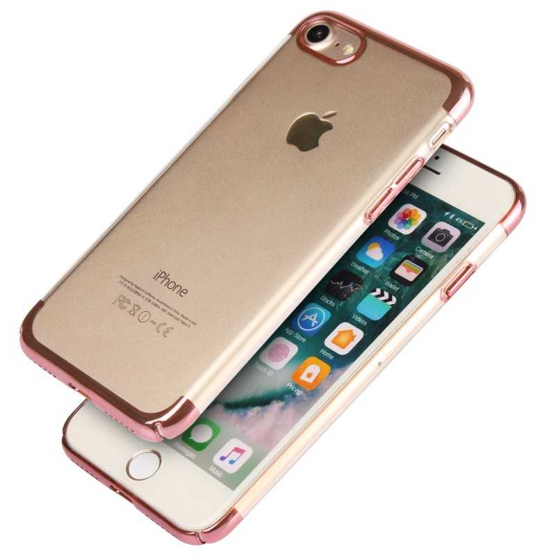 iPhone SE 2022 Uyumlu NXXA Tareks Şeffaf Kapak-Rose Gold