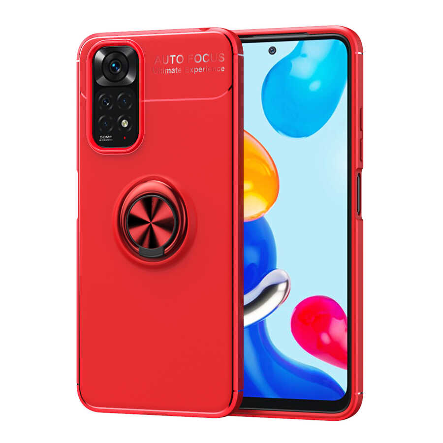 Xiaomi Redmi Note 11 Global Kılıf NXXA Ravel Silikon Kapak-Kırmızı