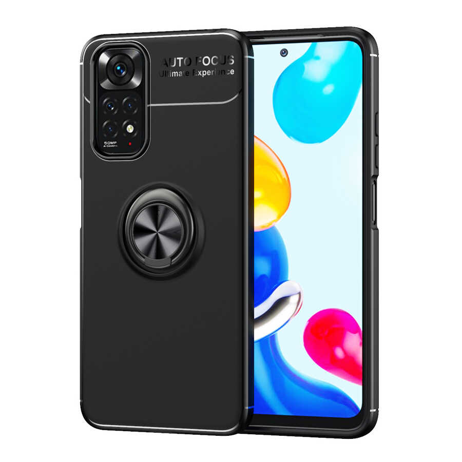 Xiaomi Redmi Note 11 Global Kılıf NXXA Ravel Silikon Kapak-Siyah