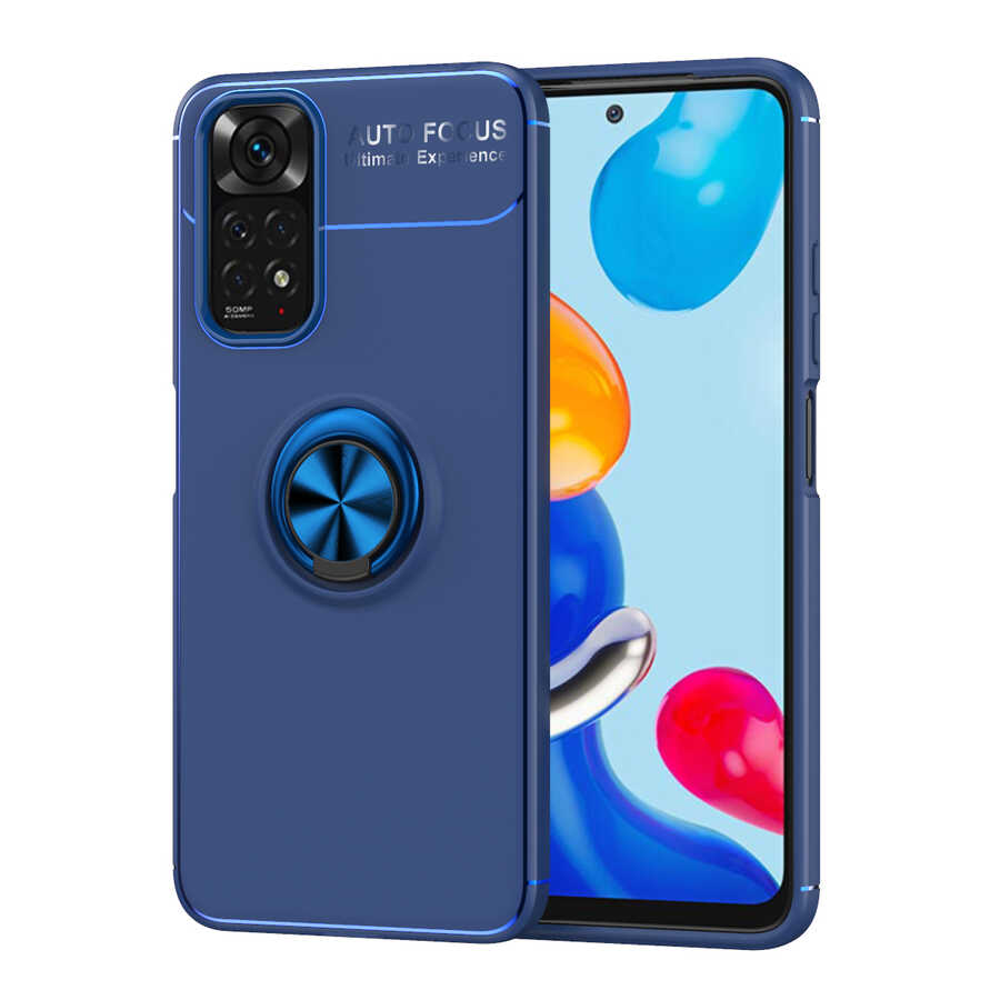 Xiaomi Redmi Note 11S Global Kılıf NXXA Ravel Silikon Kapak-Mavi