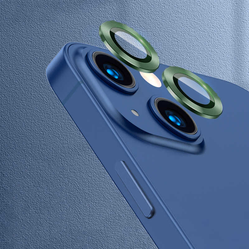 iPhone 13 Uyumlu NXXA CL-07 Kamera Lens Koruyucu-Koyu Yeşil