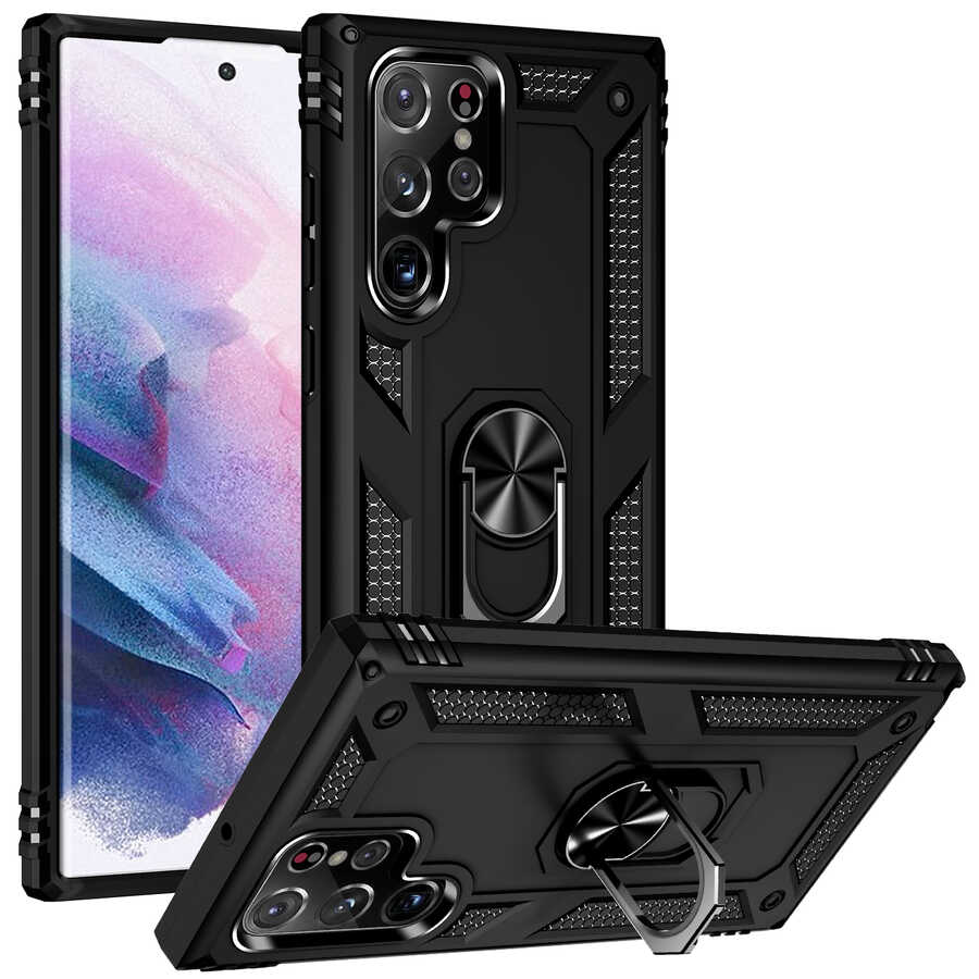 Galaxy S22 Ultra Kılıf NXXA Vega Kapak-Siyah