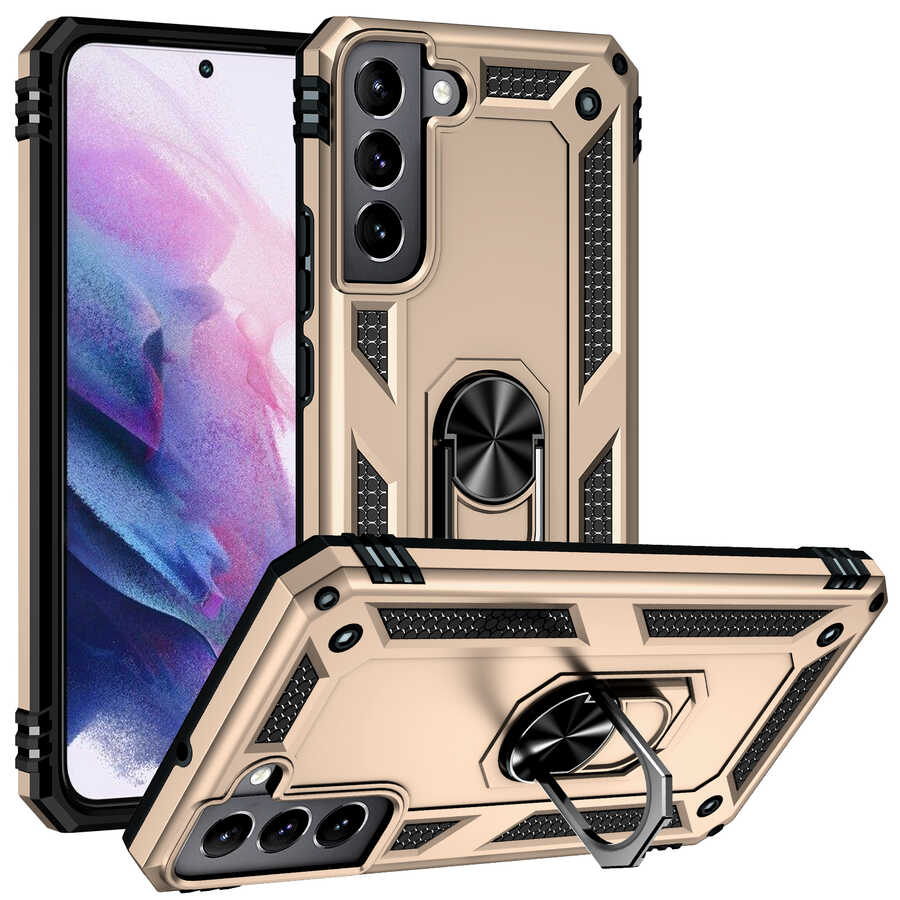 Galaxy S22 Kılıf NXXA Vega Kapak-Gold