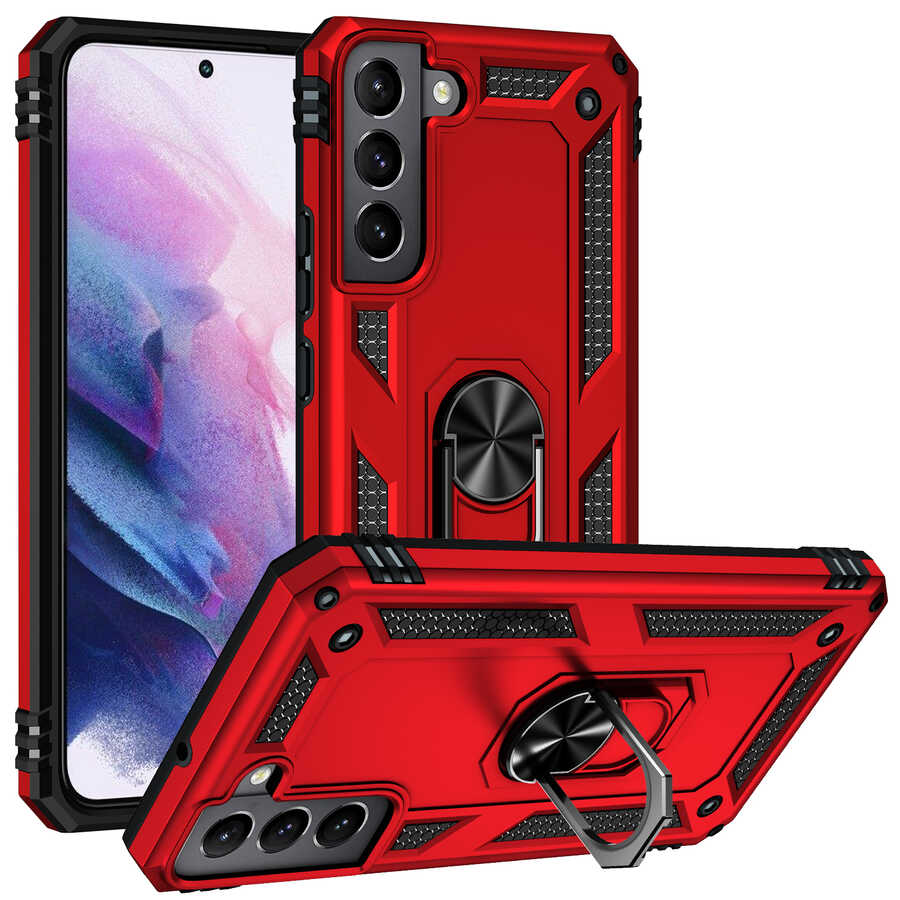 Galaxy S22 Kılıf NXXA Vega Kapak-Kırmızı