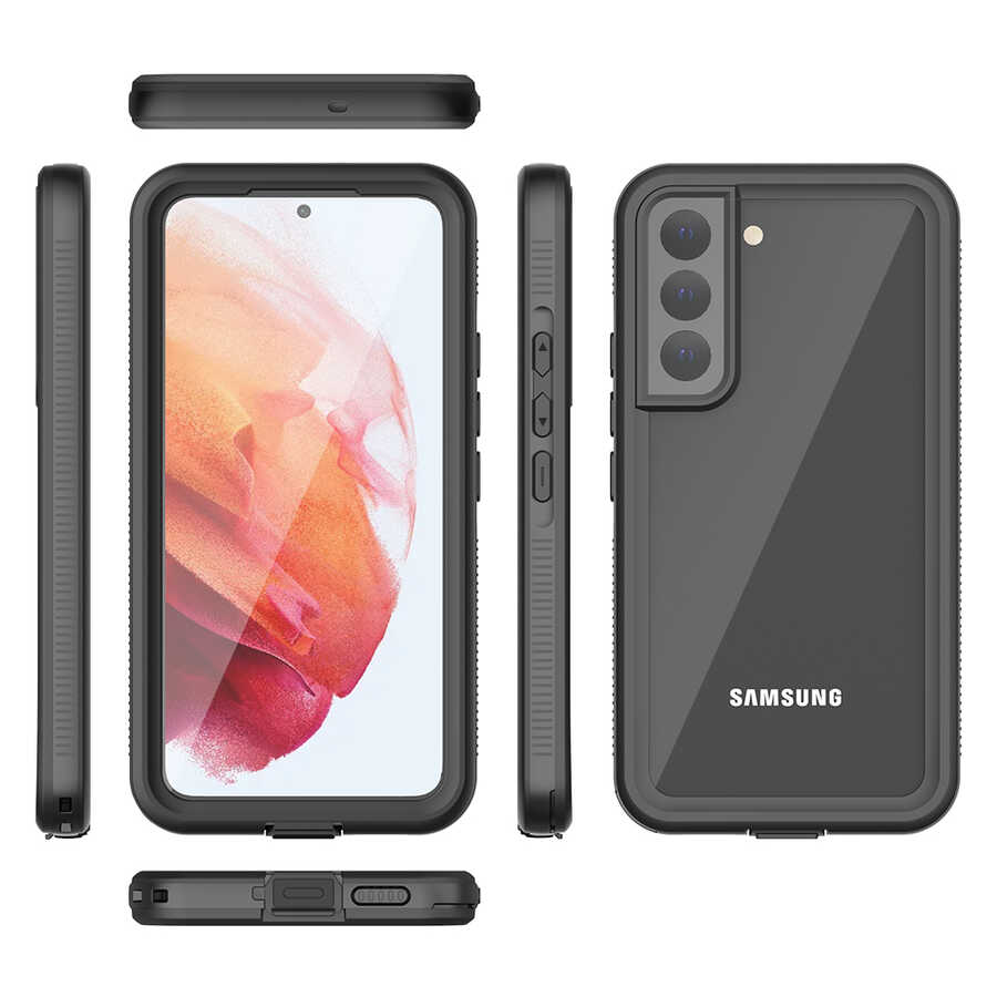 Galaxy S22 Plus Kılıf 1-1 Su Geçirmez Kılıf-Siyah