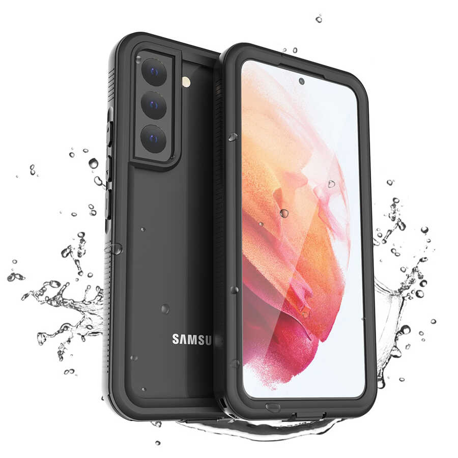 Galaxy S22 Kılıf 1-1 Su Geçirmez Kılıf-Siyah