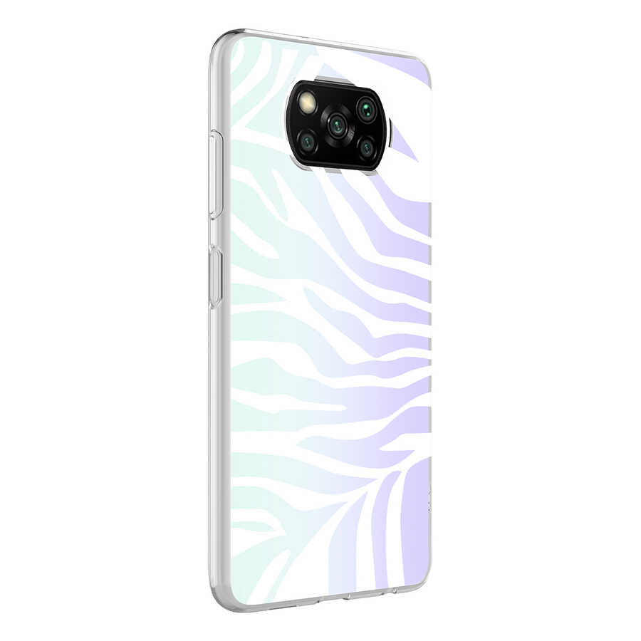 Xiaomi Poco X3 Kılıf NXXA M-Blue Desenli Kapak-Zebra No1
