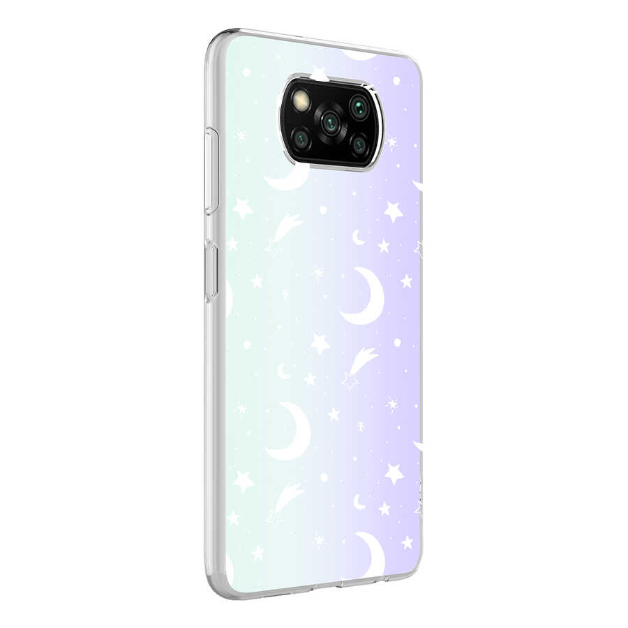Xiaomi Poco X3 Kılıf NXXA M-Blue Desenli Kapak-Moon No4