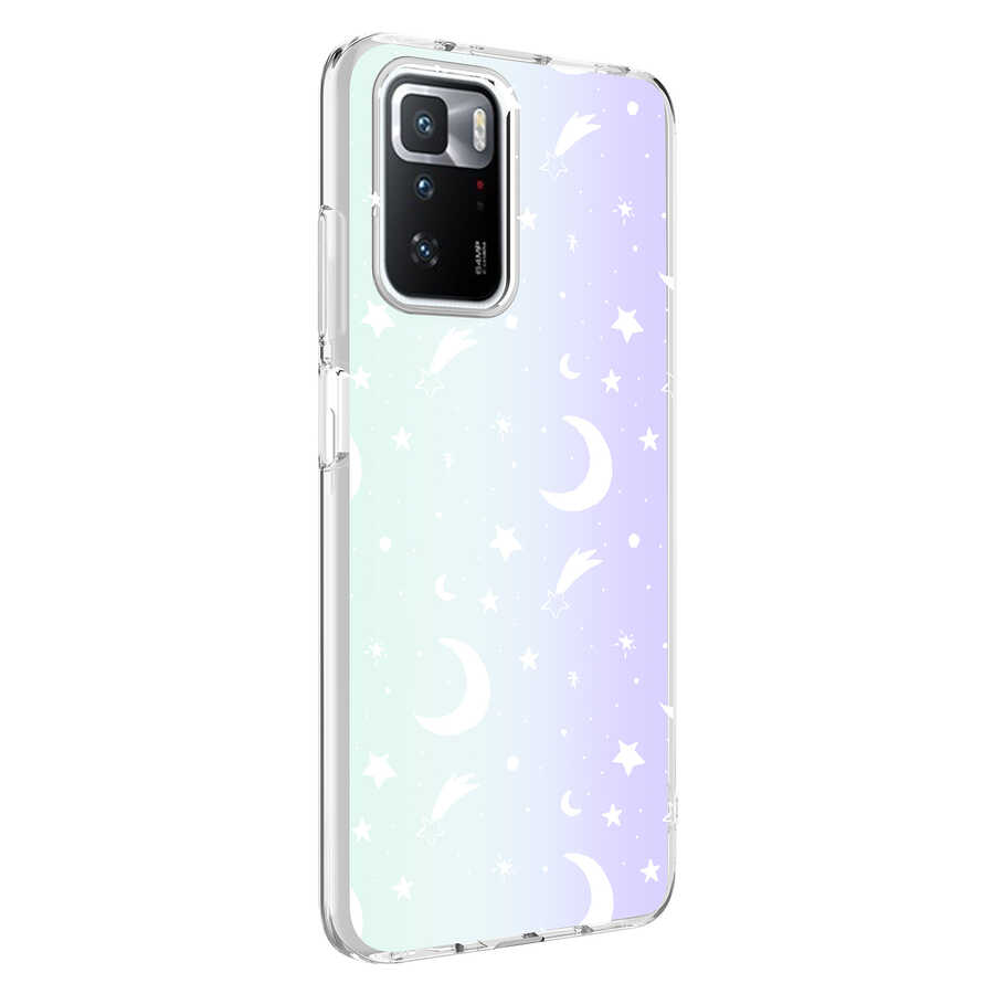 Xiaomi Redmi 10 Kılıf NXXA M-Blue Desenli Kapak-Moon No4