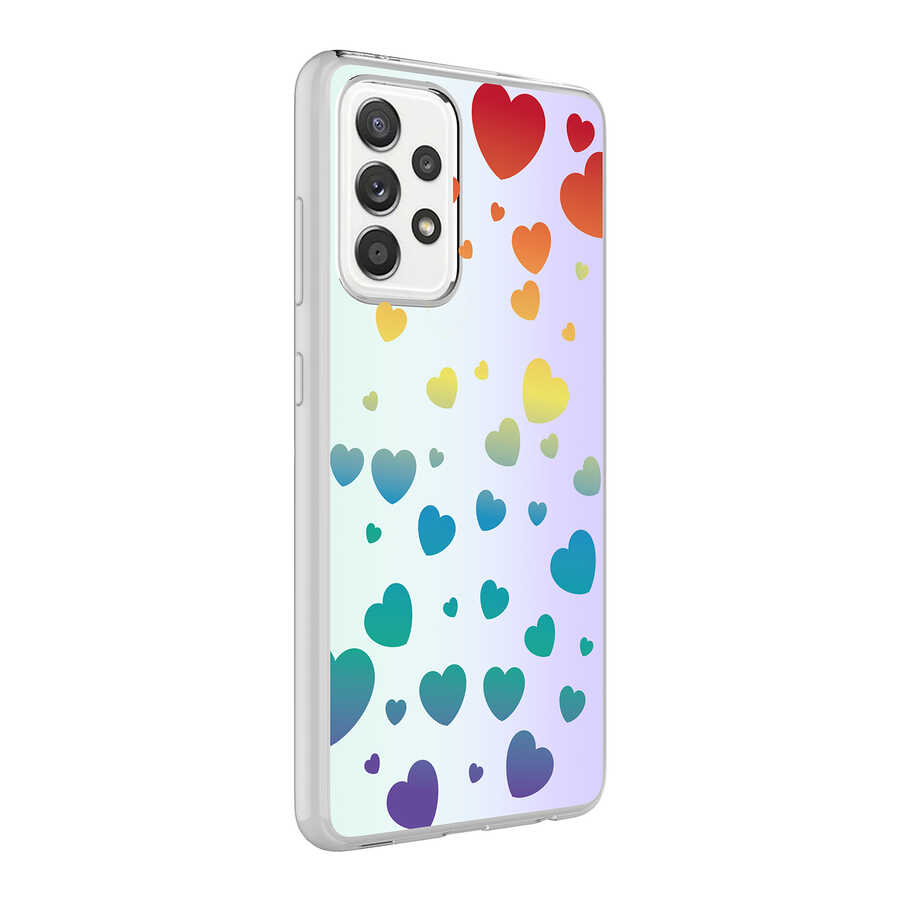 Galaxy A72 Kılıf NXXA M-Blue Desenli Kapak-Heart No3