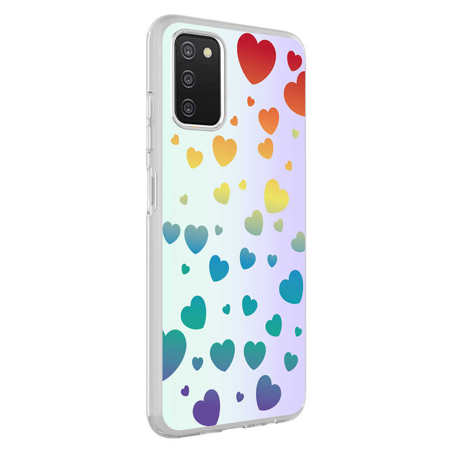 Galaxy A03S Kılıf NXXA M-Blue Desenli Kapak-Heart No3