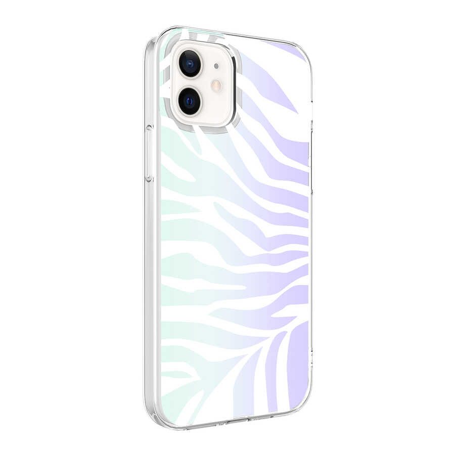 iPhone 12 Uyumlu NXXA M-Blue Desenli Kapak-Zebra No1