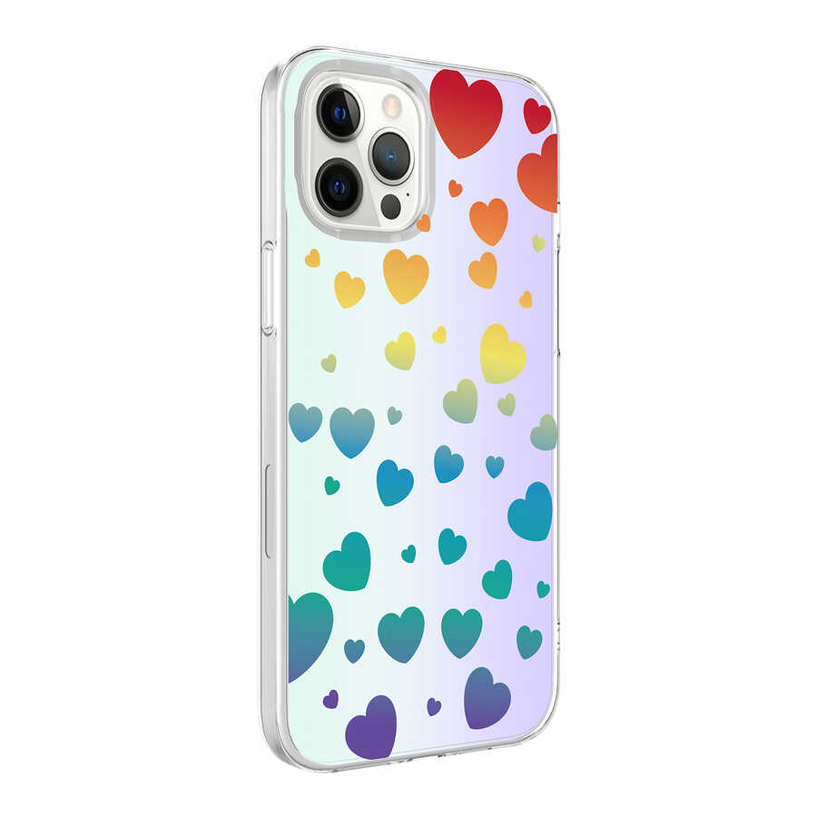 iPhone 12 Pro Kılıf NXXA M-Blue Desenli Kapak-Heart No3