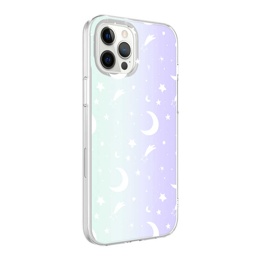 iPhone 12 Pro Max Kılıf NXXA M-Blue Desenli Kapak-Moon No4