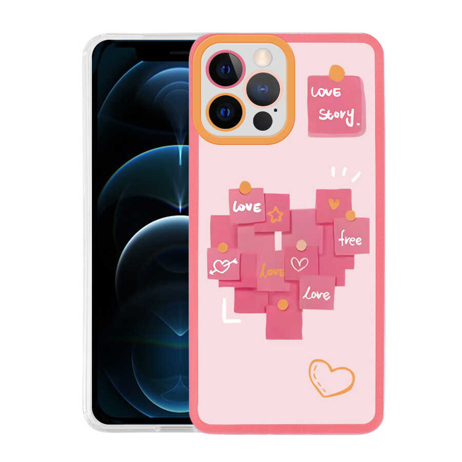 iPhone 13 Pro Kılıf NXXA M-Fit Desenli Kapak-Love Story No2