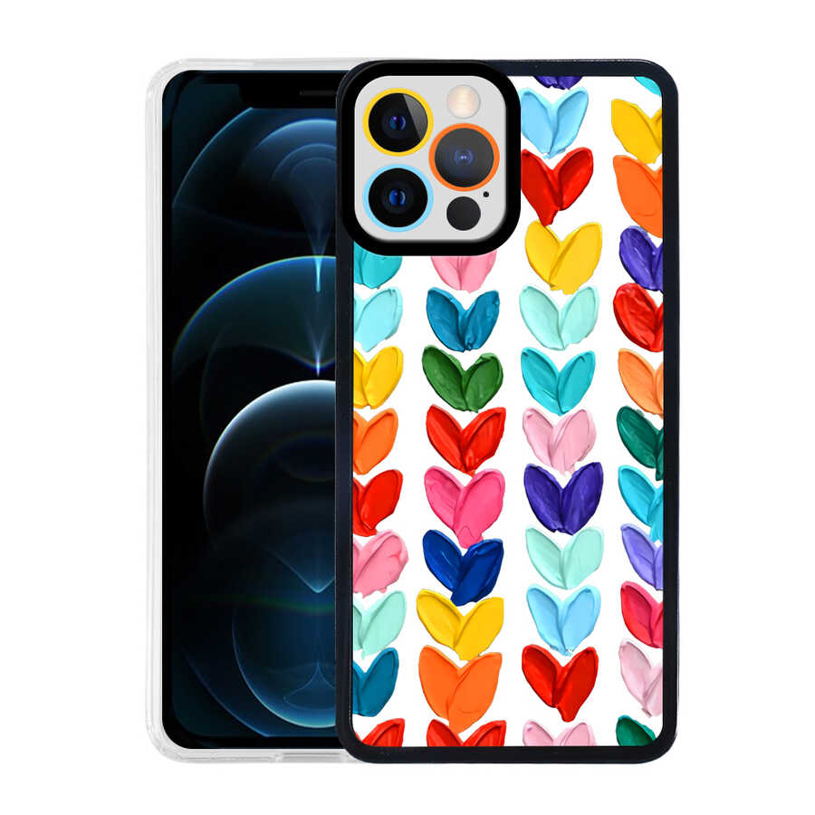 iPhone 13 Pro Uyumlu NXXA M-Fit Desenli Kapak-Heart No6