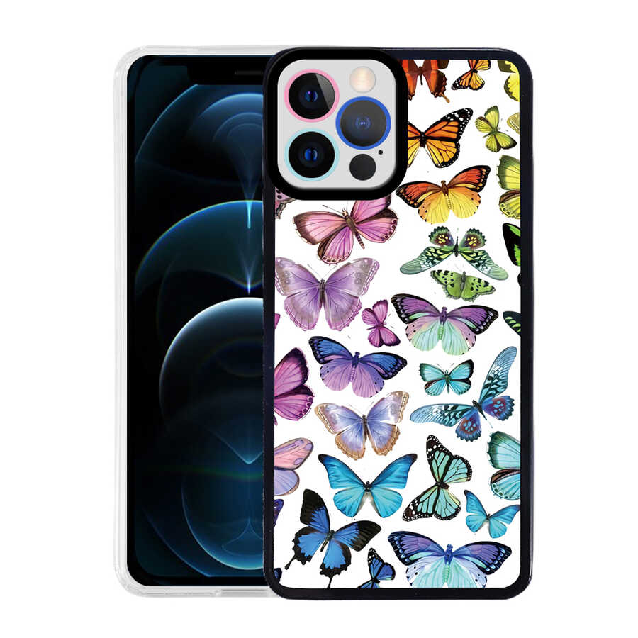 iPhone 12 Pro Uyumlu NXXA M-Fit Desenli Kapak-Butterfly No3
