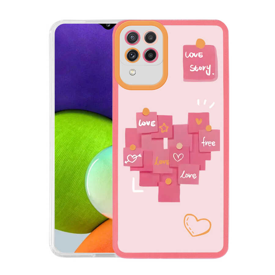 Galaxy M32 Kılıf NXXA M-Fit Desenli Kapak-Love Story No2