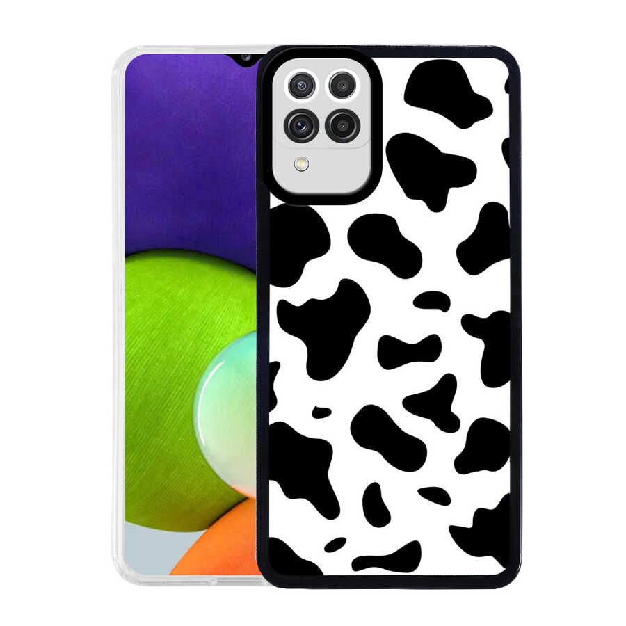 Galaxy A22 4G Kılıf NXXA M-Fit Desenli Kapak-Cow No1