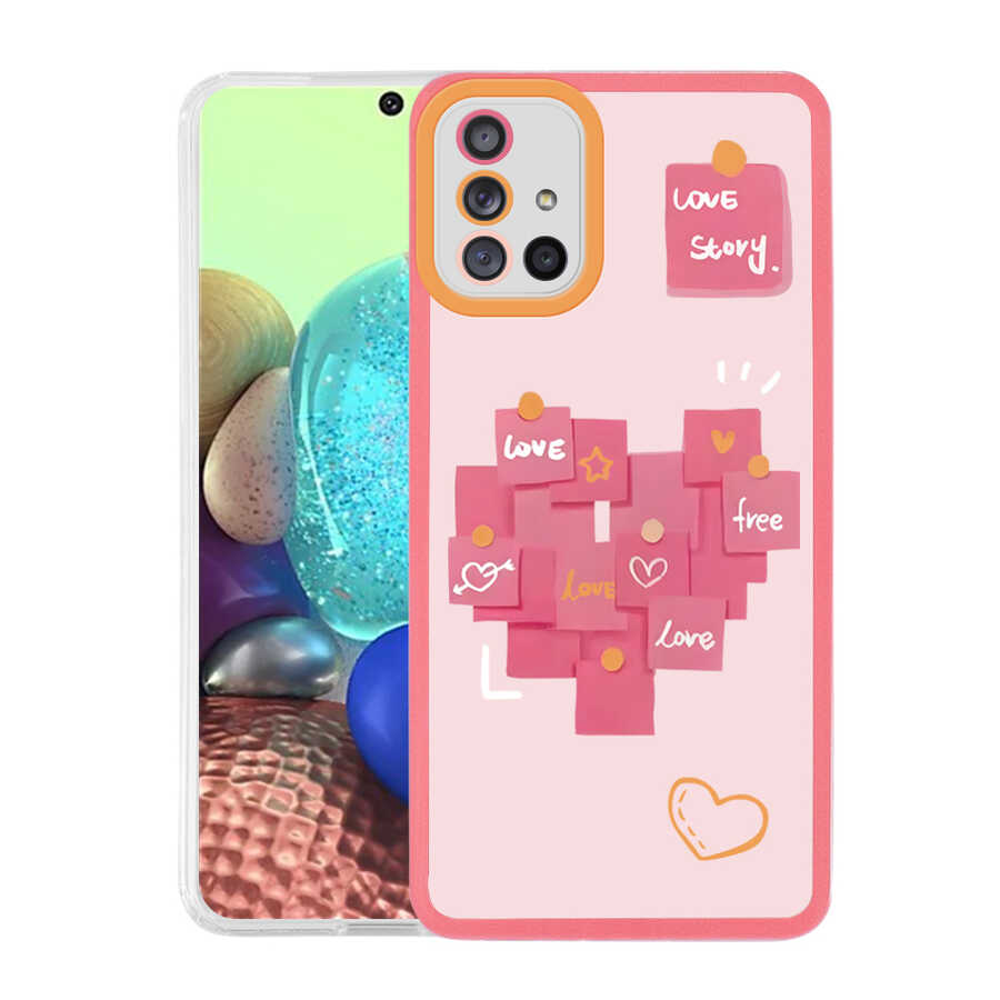 Galaxy A71 Kılıf NXXA M-Fit Desenli Kapak-Love Story No2