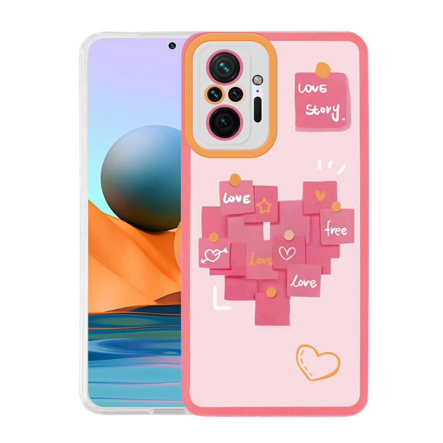 Xiaomi Redmi Note 10 Pro Kılıf NXXA M-Fit Desenli Kapak-Love Story No2