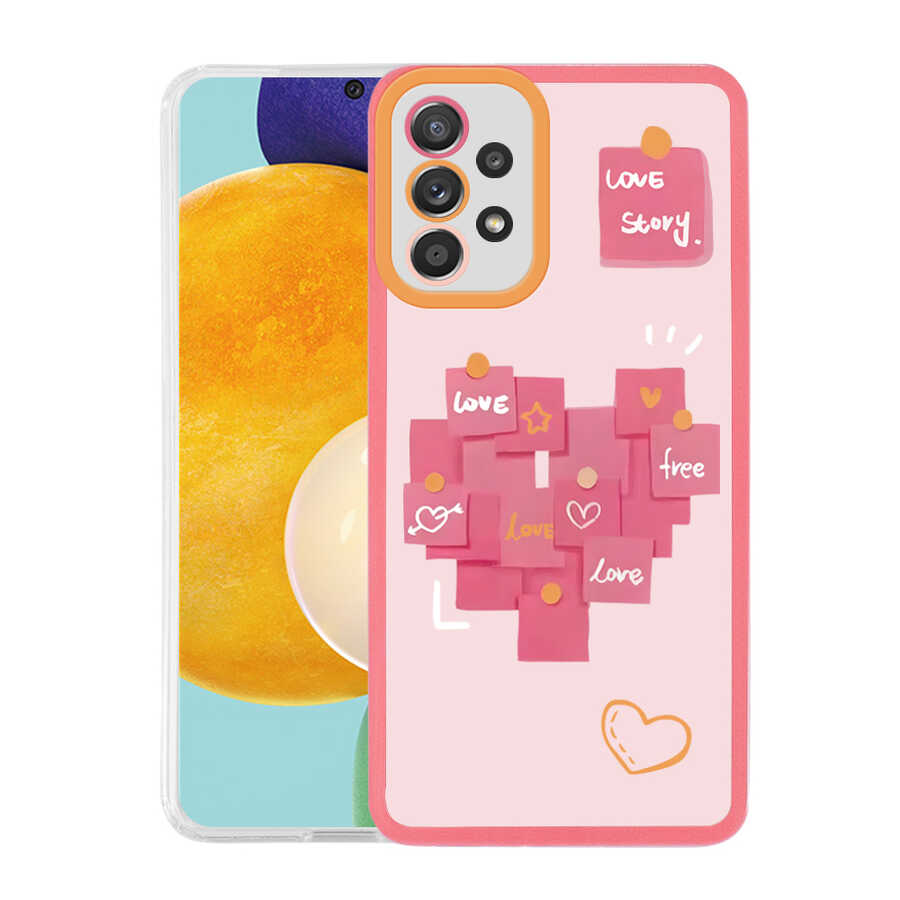 Galaxy A52 Kılıf NXXA M-Fit Desenli Kapak-Love Story No2