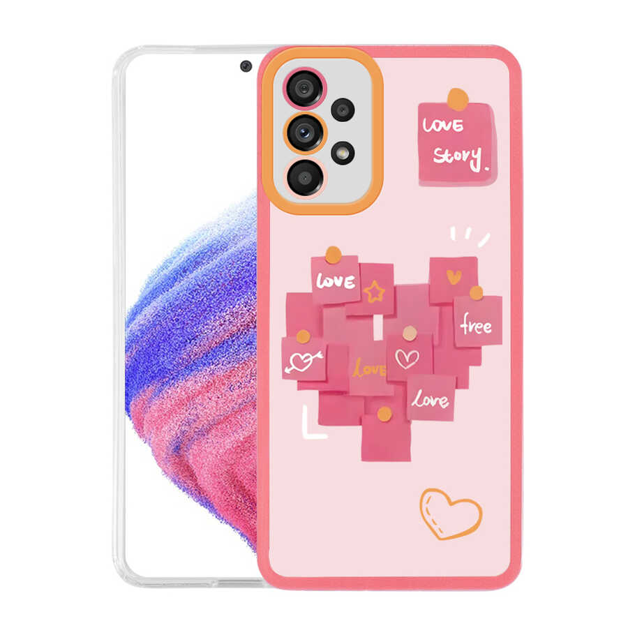 Galaxy A53 5G Kılıf NXXA M-Fit Desenli Kapak-Love Story No2