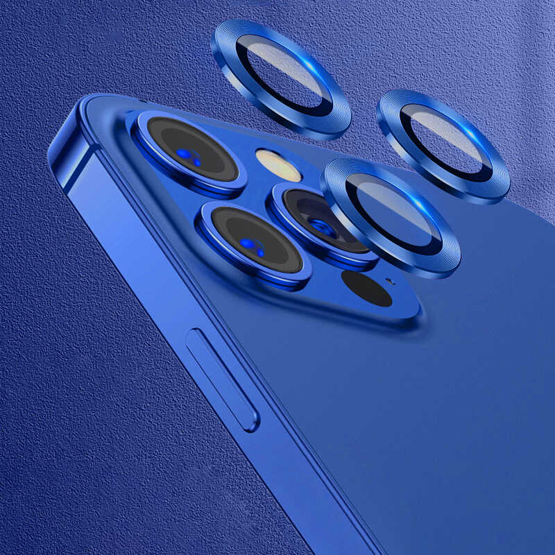 iPhone 12 Pro Uyumlu NXXA CL-07 Kamera Lens Koruyucu-Lacivert