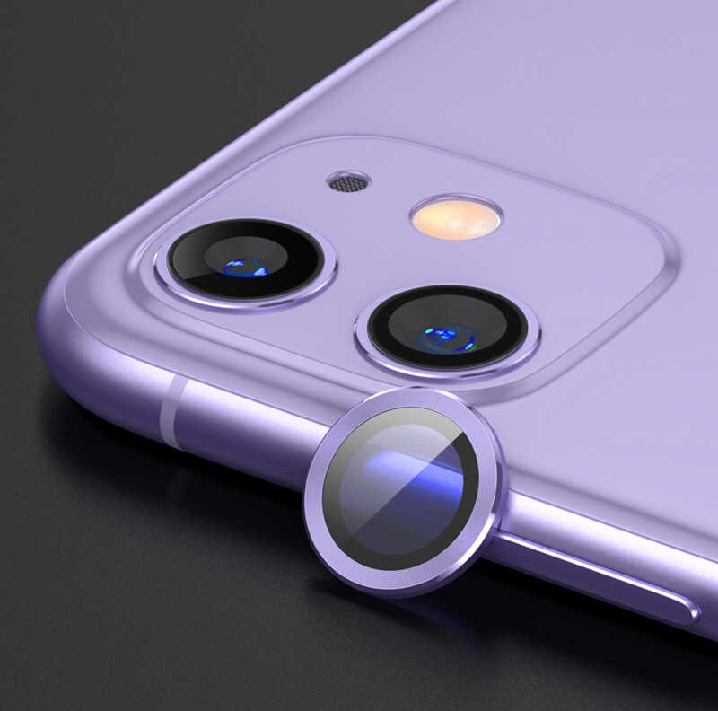 iPhone 12 Uyumlu NXXA CL-07 Kamera Lens Koruyucu-Mor