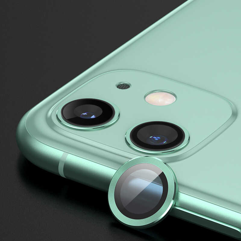 iPhone 12 Uyumlu NXXA CL-07 Kamera Lens Koruyucu-Açık Yeşil