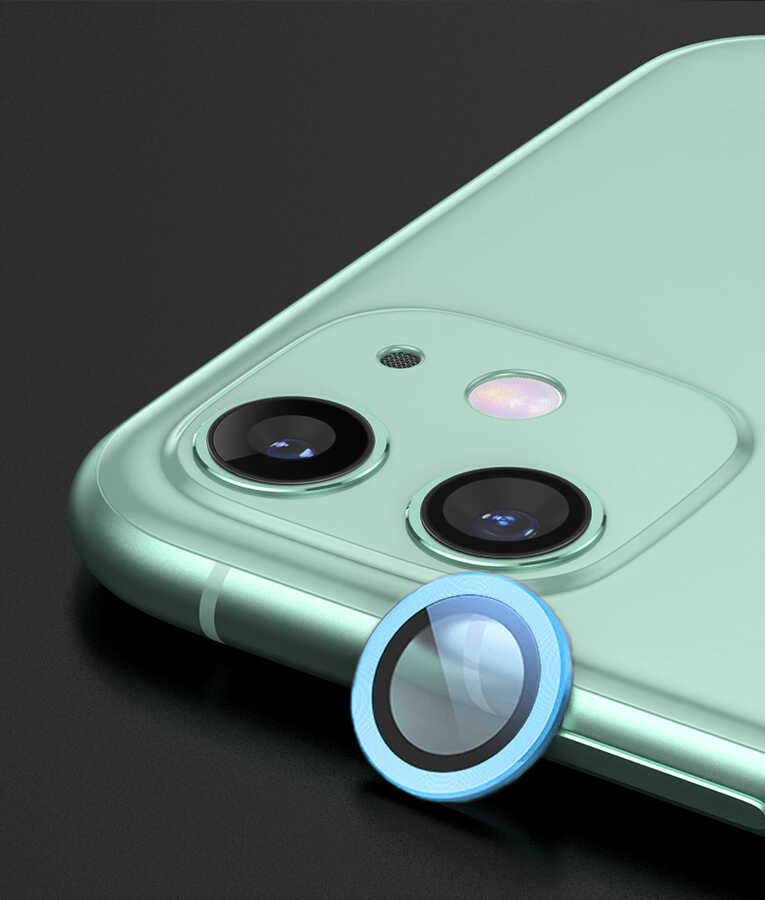 iPhone 12 Mini Uyumlu NXXA CL-07 Kamera Lens Koruyucu-Mavi