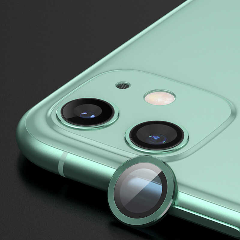 iPhone 11 Uyumlu NXXA CL-07 Kamera Lens Koruyucu-Koyu Yeşil